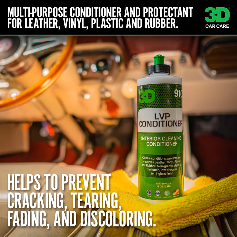 3D 910 LVP CONDITIONER – חומר לטיפוח והגנה לעור, פלסטיק וויניל