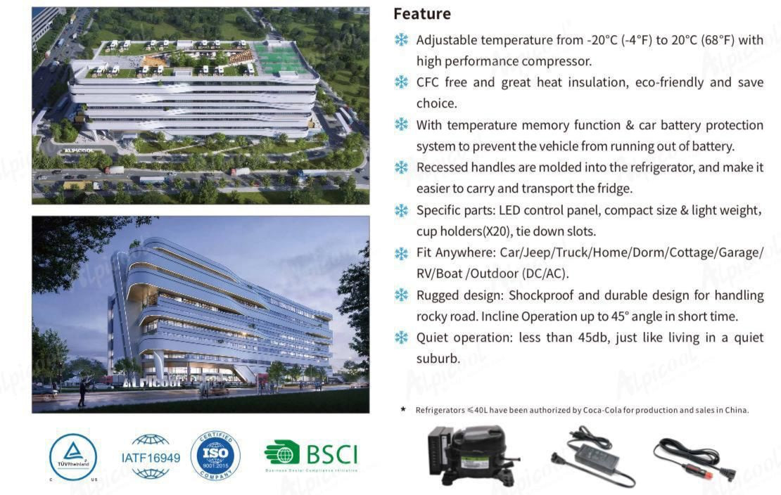 מקרר נייד לרכב X9 – מדחס מקצועי 9 ליטר עם שליטה דיגיטלית וטווח טמפרטורה 20°C~–20°C