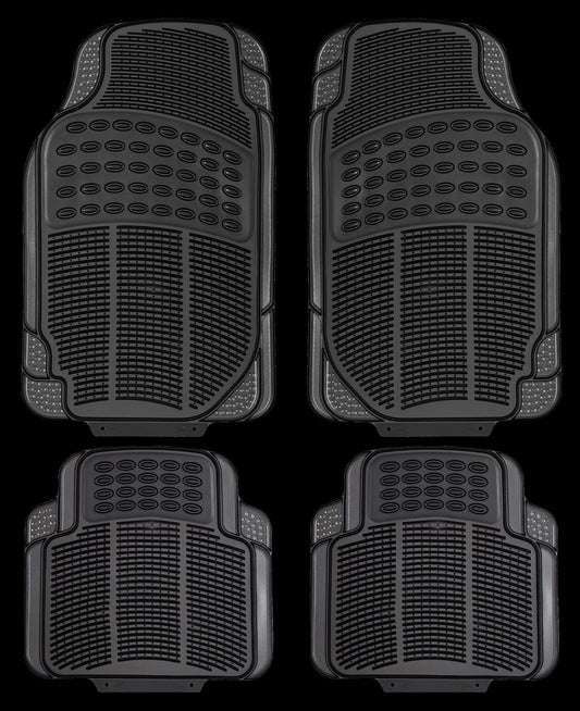 סט שטיחים סיליקון שחורים לרכב – 4 חלקים אוניברסליים נגד החלקה