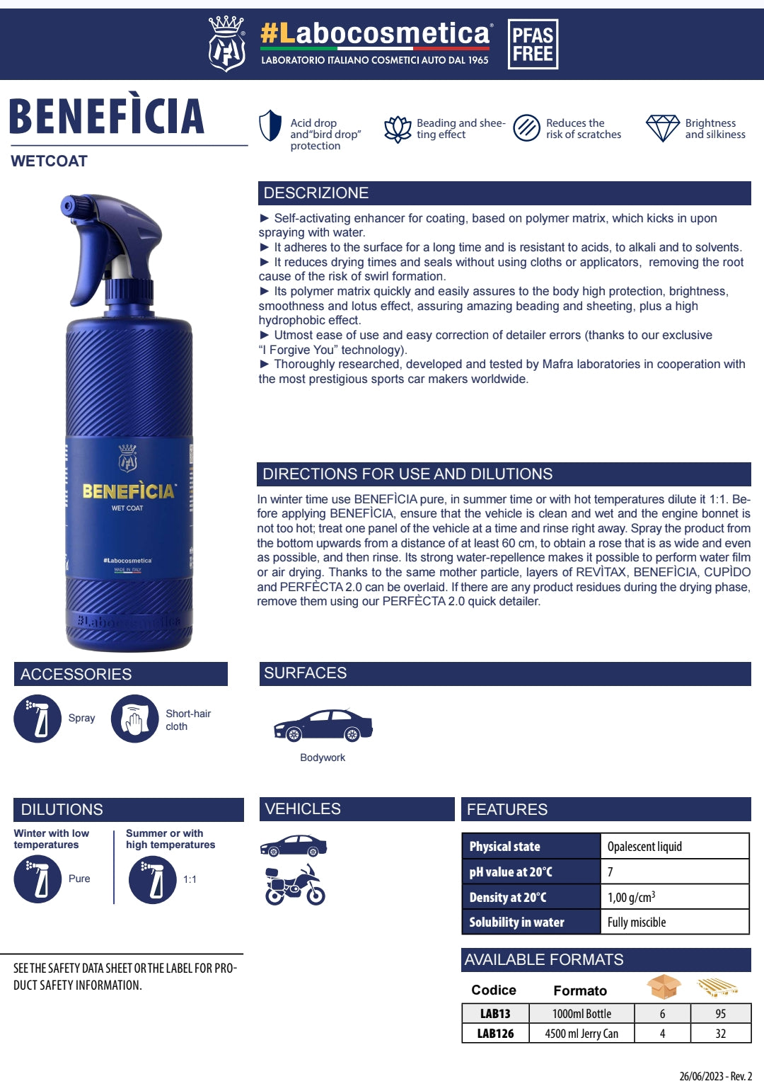 מחזק ציפויים על רטוב – Labocosmetica BENEFÌCIA