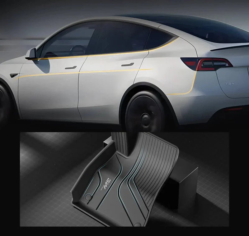 3W Tesla Model 3 2021-2023 שטיחים תואם מקור גומי אמבטיה