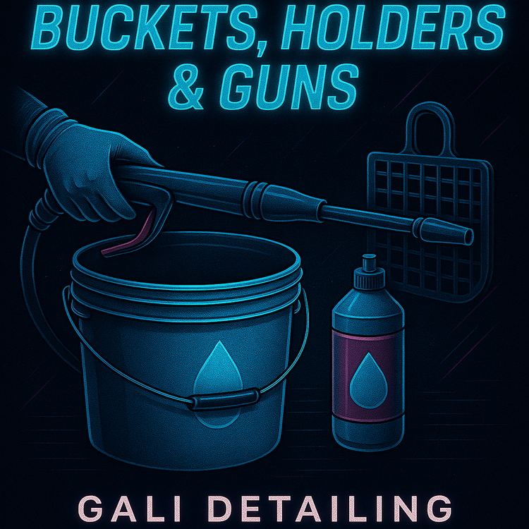 Buckets, holders & guns