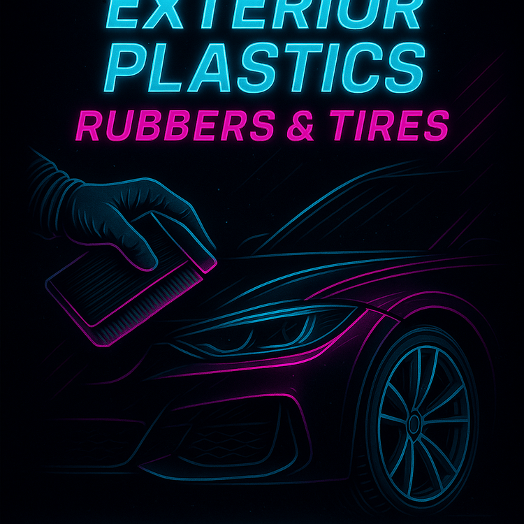 Exterior plastics, rubbers & tires