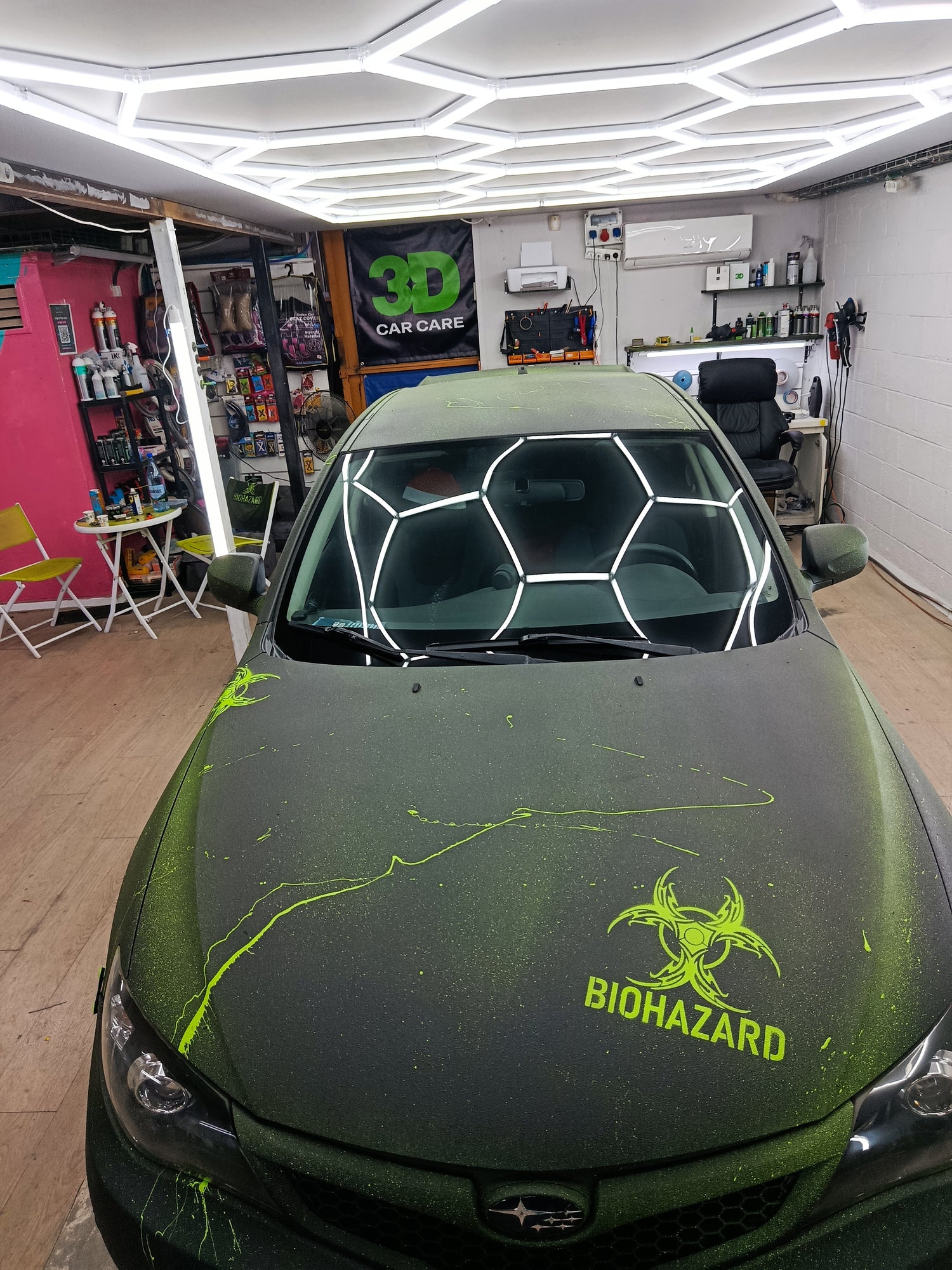 Custom Biohazard design on Raptor paint