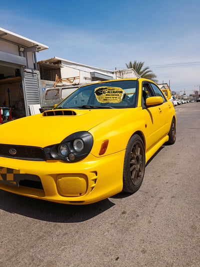 Subaru WRX yellow raptor