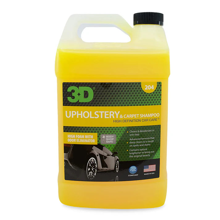 3D 204 Upholstery & Carpet Shampoo – High-Foam Interior Cleaner (1:16 Concentrate)