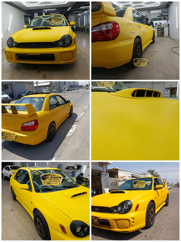 Subaru WRX yellow raptor
