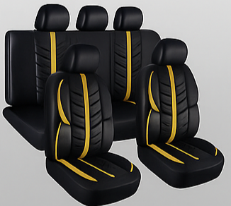 Mia Car Seat Cover Set  Black/yellow
