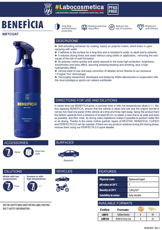 מחזק ציפויים על רטוב – Labocosmetica BENEFÌCIA